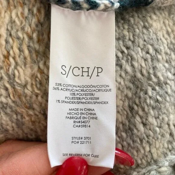 CABI Shetland Fringe Drape Front Oversized Waterfall Cardigan Sweater Size Small - Picture 10 of 11